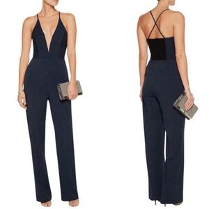 NWOT Mason Michelle navy pinstripes jumpsuit size 0